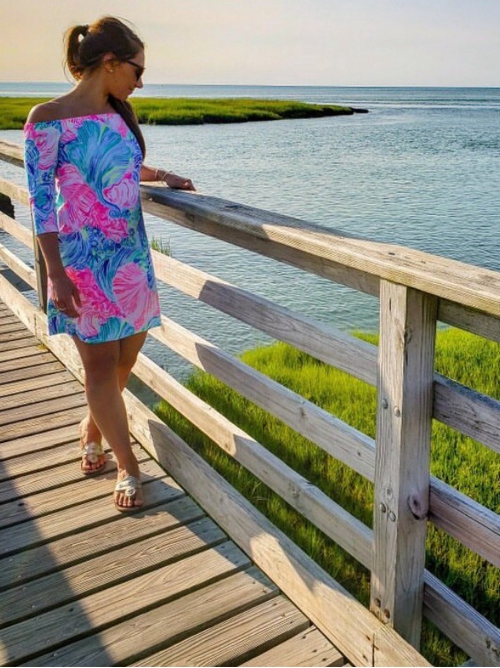 Lilly Pulitzer Off-Shoulder 
 Dress - Small